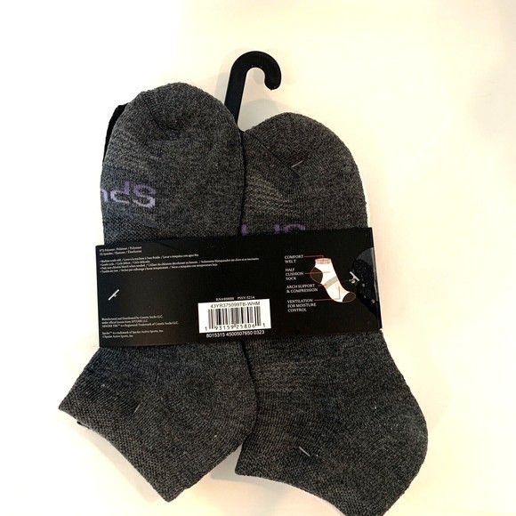 SPYDER TECH Low Cut Socks Cushioned Footbed 5prs Shoe Size 6-12 Black white grey - Picture 5 of 6